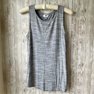 Old Navy Basic Light Gray High Neck Relaxed Fit Swing Tank Top Size M
